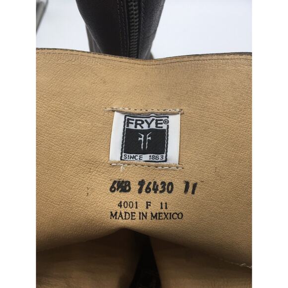 Frye 76430 Melissa 2 Button Zip Knee High Tall Brown Leather Riding Boots Sz 6.5 - Picture 7 of 7